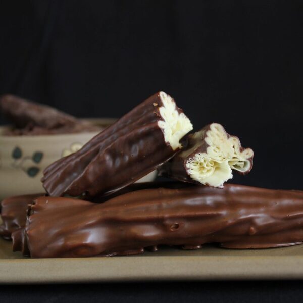 Rama bañada en chocolate